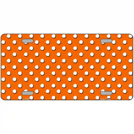 Orange White Polka Dot Metal Novelty License Plate LP-4370 12" x 6" (LP)