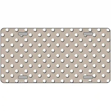 Tan White Polka Dot Metal Novelty License Plate LP-4377 12" x 6" (LP)