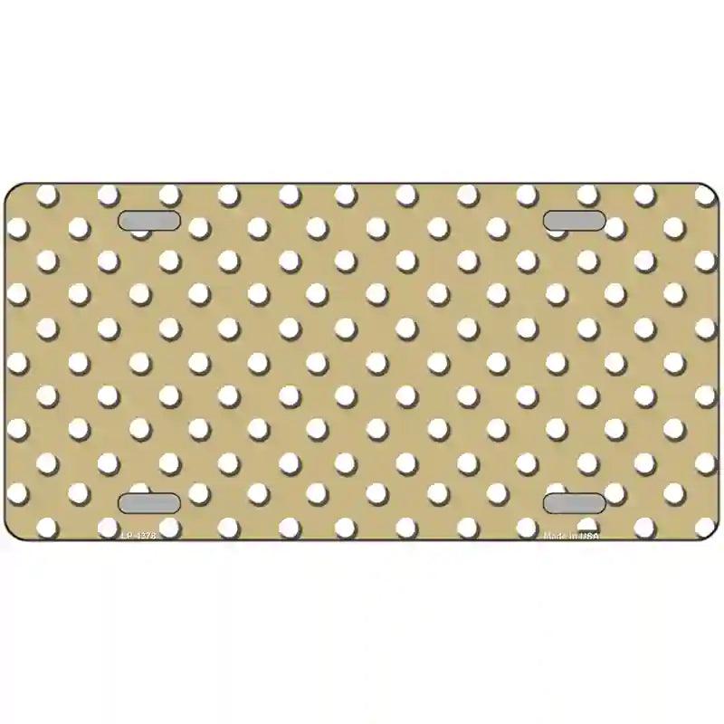 Gold White Polka Dot Metal Novelty License Plate LP-4378 12" x 6" (LP)