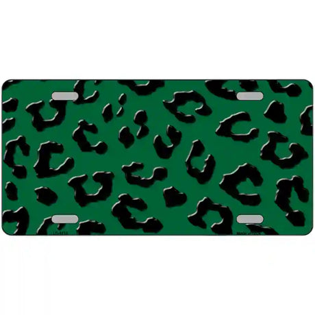 Green Black Cheetah Metal Novelty License Plate 12" x 6" (LP)