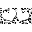 White Black Cheetah White Center Hearts Metal Novelty License Plate 12" x 6" (LP)