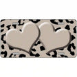 Tan Black Cheetah Tan Center Hearts Metal Novelty License Plate 12" x 6" (LP)