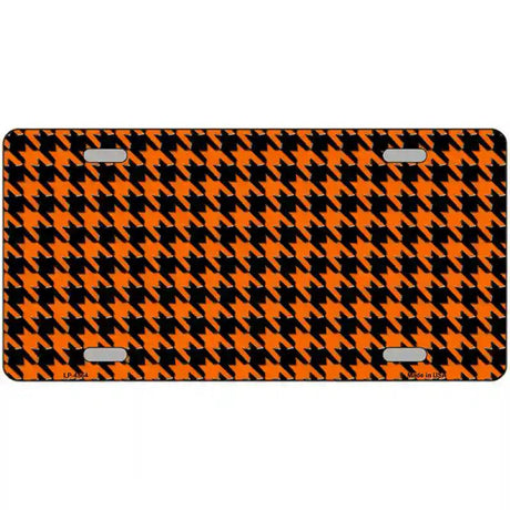 Orange Black Houndstooth Metal Novelty License Plate 12" x 6" (LP)