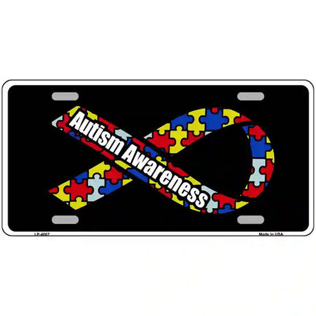 Autism Awareness Ribbon Metal Novelty License Plate 12" x 6" (LP)