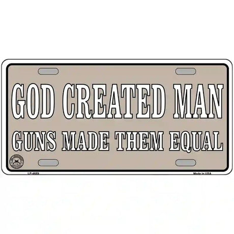 Guns Made Them Equal Metal Novelty License Plate 12" x 6" (LP)