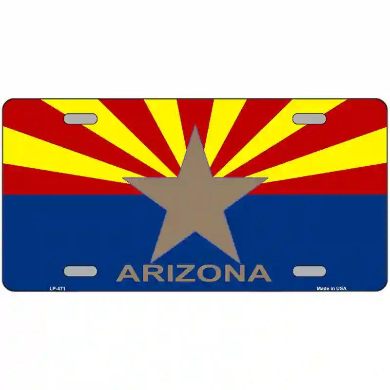 Arizona State Flag Metal Novelty License Plate 12" x 6" (LP)