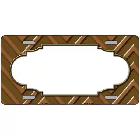 Brown Light Brown Scallop Chevron Metal Novelty License Plate 12" x 6" (LP)