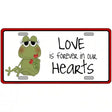 Love In Our Hearts Frog Metal Novelty License Plate 12" x 6" (LP)
