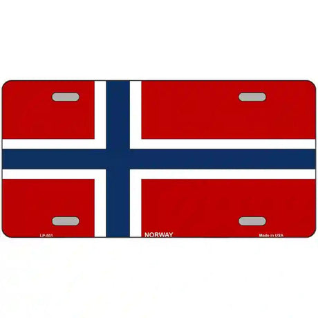Norway Flag Metal Novelty License Plate 12" x 6" (LP)