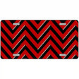 Red Black Chevron Metal Novelty License Plate 12" x 6" (LP)