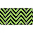 Lime Green Black Chevron Metal Novelty License Plate 12" x 6" (LP)