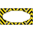 Yellow Black Chevron Scallop Metal Novelty License Plate 12" x 6" (LP)