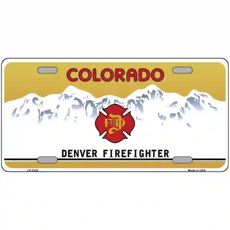 Denver Fire Fighter Metal Novelty License Plate 12" x 6" (LP)