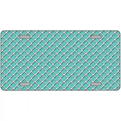 Tiffany Blue White Quatrefoil Metal Novelty License Plate 12" x 6" (LP)