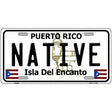 Native Puerto Rico Metal Novelty License Plate 12" x 6" (LP)