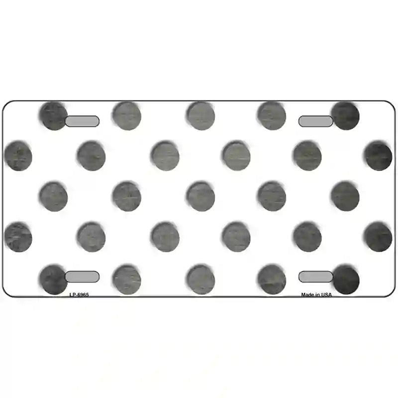 Gray White Dots Oil Rubbed Metal Novelty License Plate 12" x 6" (LP)