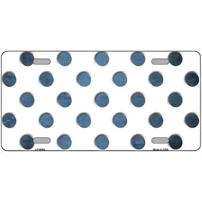 Light Blue White Dots Oil Rubbed Metal Novelty License Plate 12" x 6" (LP)