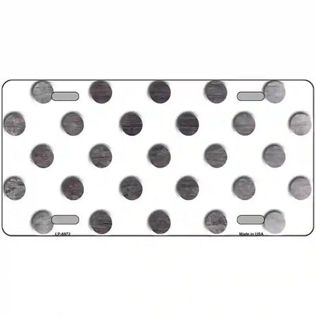 Black White Dots Oil Rubbed Metal Novelty License Plate 12" x 6" (LP)