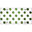 Lime Green White Dots Oil Rubbed Metal Novelty License Plate 12" x 6" (LP)