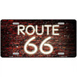 Route 66 Neon Brick Metal Novelty License Plate 12" x 6" (LP)