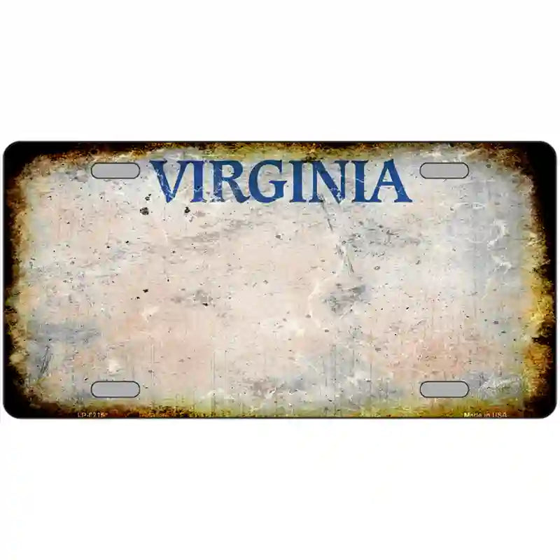 Virginia Rusty Novelty Metal License Plate 12" x 6" (LP) / Yes