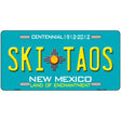 Ski Taos Teal New Mexico Novelty License Plate 12" x 6" (LP)
