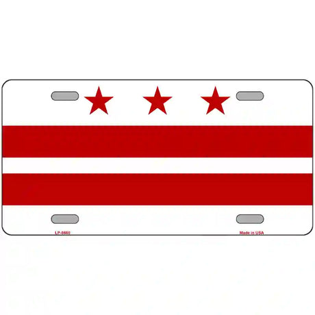 Washington DC Flag Metal Novelty License Plate 12" x 6" (LP)