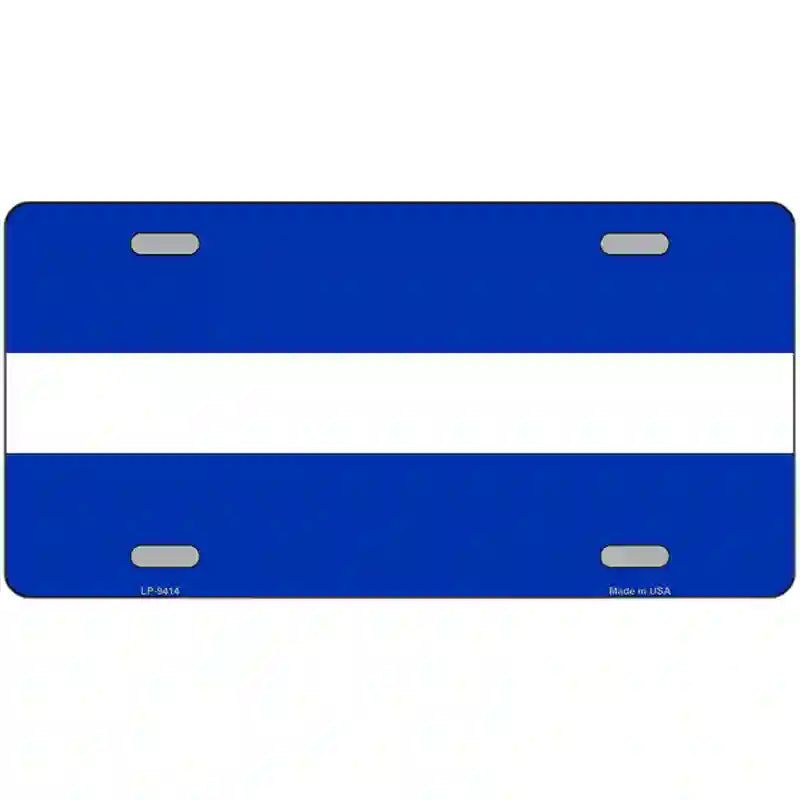 Thin White Line On Blue Novelty Metal License Plate 12" x 6" (LP)