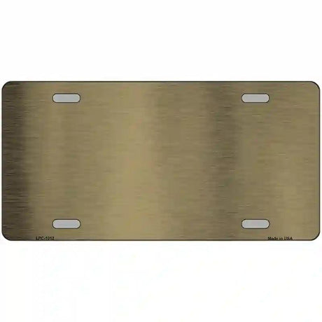 Gold Metallic Solid Metal Novelty License Plate 12" x 6" (LPC)