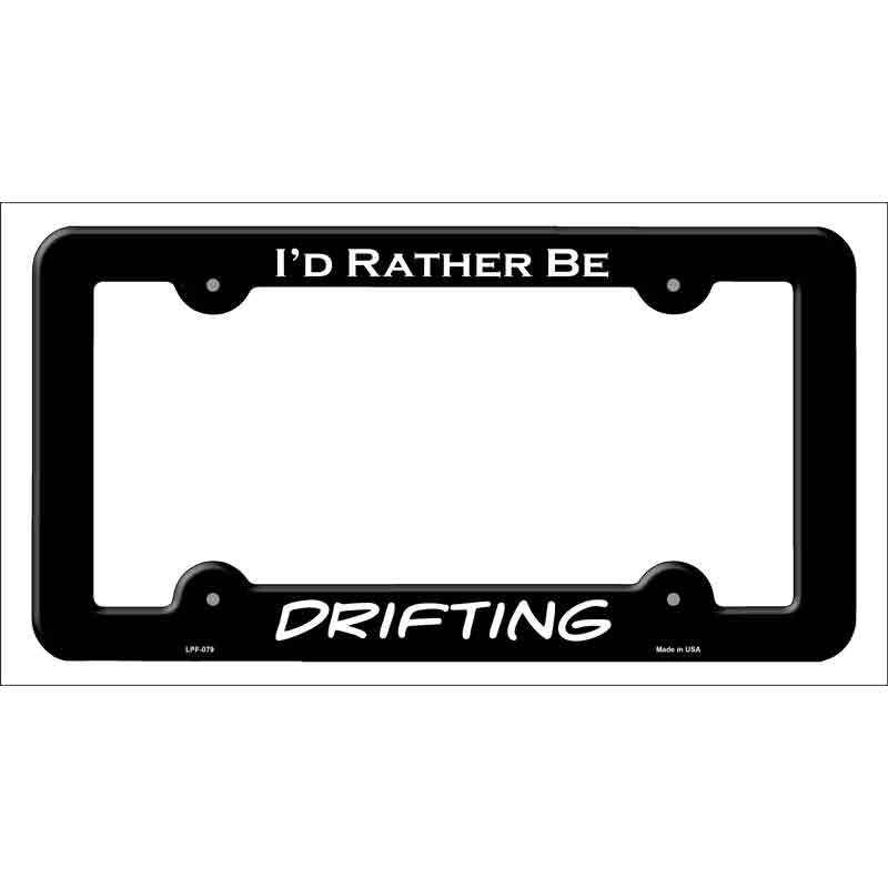 Drifting Novelty Metal License Plate Frame LPF-079 Black