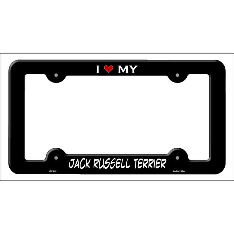 Jack Russell Terrier Novelty Metal License Plate Frame LPF-243 Black