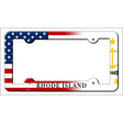 Rhode Island|American Flag Novelty Metal License Plate Frame LPF-478