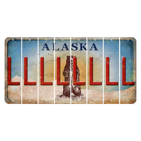 Alaska Kodiak Bear Cut License Plate Strips (Set of 8) L