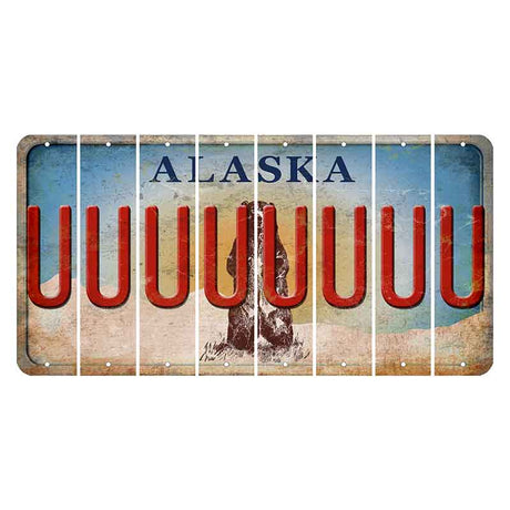 Alaska Kodiak Bear Cut License Plate Strips (Set of 8) U