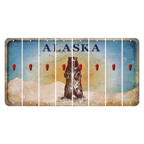 Alaska Kodiak Bear Cut License Plate Strips (Set of 8) Apostrophe