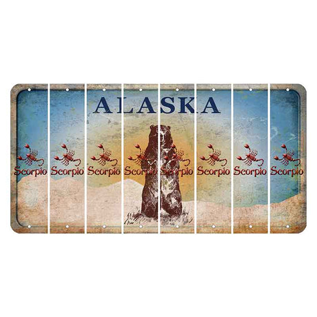 Alaska Kodiak Bear Cut License Plate Strips (Set of 8) Zodiac Sign - Scorpio
