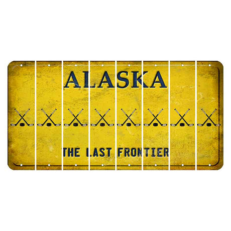 Alaska The Last Frontier Cut License Plate Strips (Set of 8) Hockey
