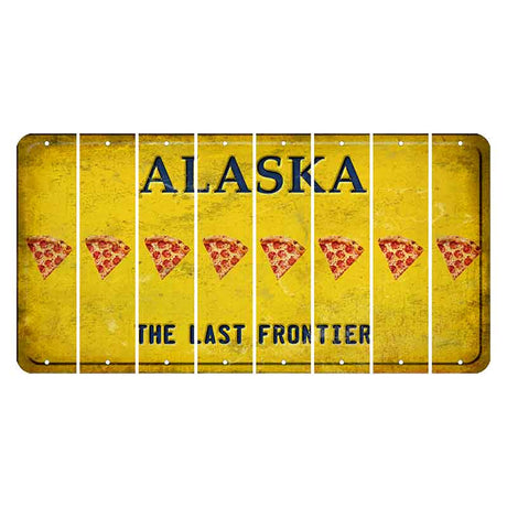 Alaska The Last Frontier Cut License Plate Strips (Set of 8) Pizza