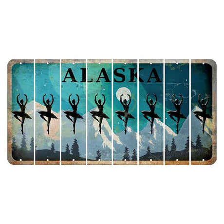 Alaska Northern Lights Cut License Plate Strips (Set of 8) Ballerina Dancer