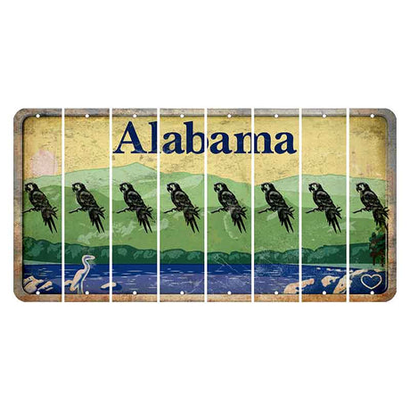 Alabama Lake and Forest Cut License Plate Strips (Set of 8) Parrot