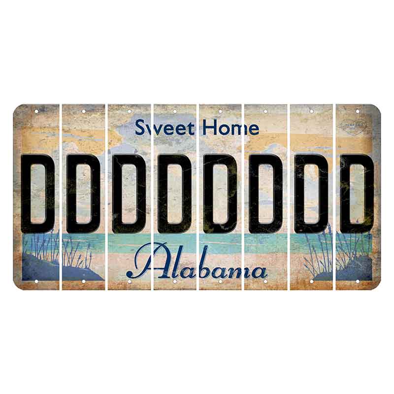 Sweet Home Alabama Cut License Plate Strips (Set of 8) D