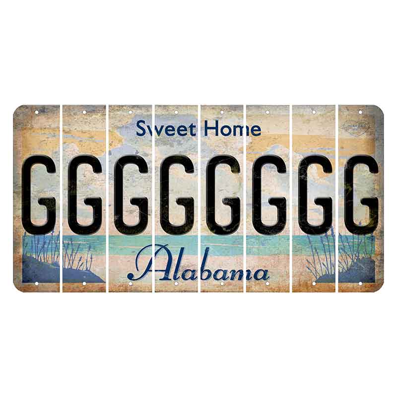 Sweet Home Alabama Cut License Plate Strips (Set of 8) G