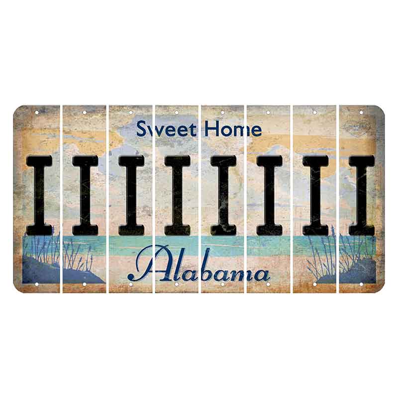 Sweet Home Alabama Cut License Plate Strips (Set of 8) I