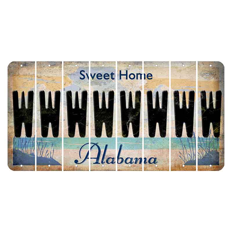 Sweet Home Alabama Cut License Plate Strips (Set of 8) W