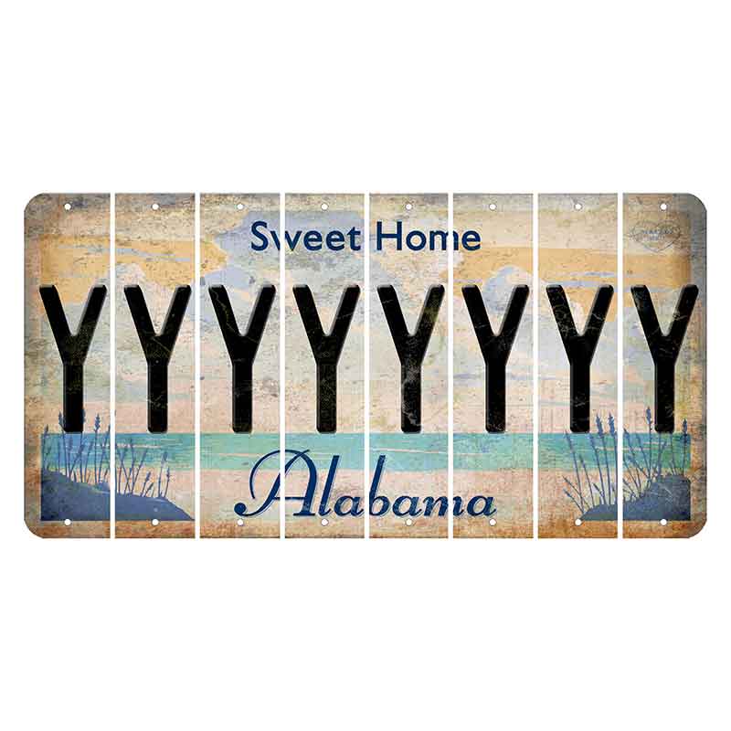 Sweet Home Alabama Cut License Plate Strips (Set of 8) Y