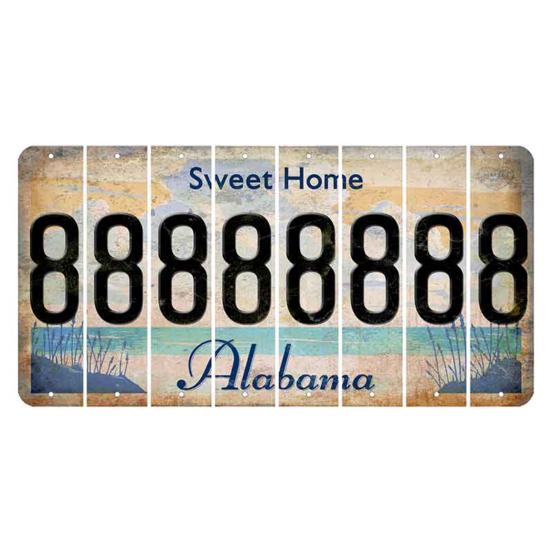 Sweet Home Alabama Cut License Plate Strips (Set of 8) 8
