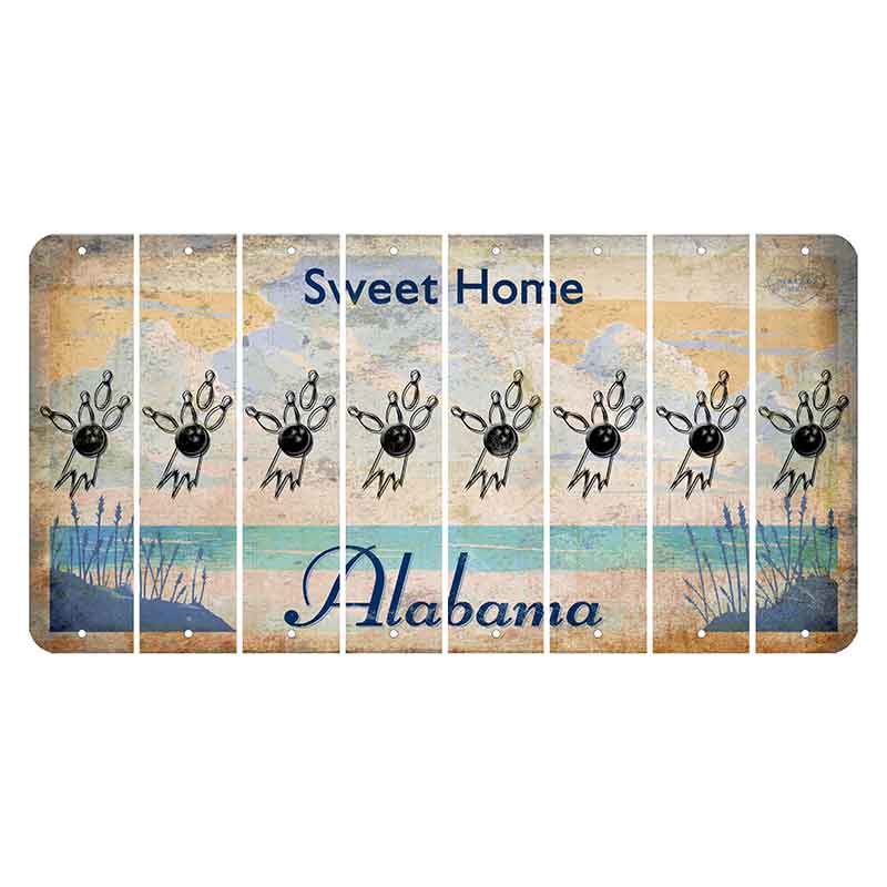 Sweet Home Alabama Cut License Plate Strips (Set of 8) Bowling