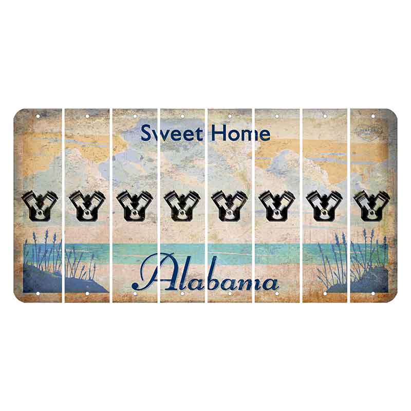 Sweet Home Alabama Cut License Plate Strips (Set of 8) Engine
