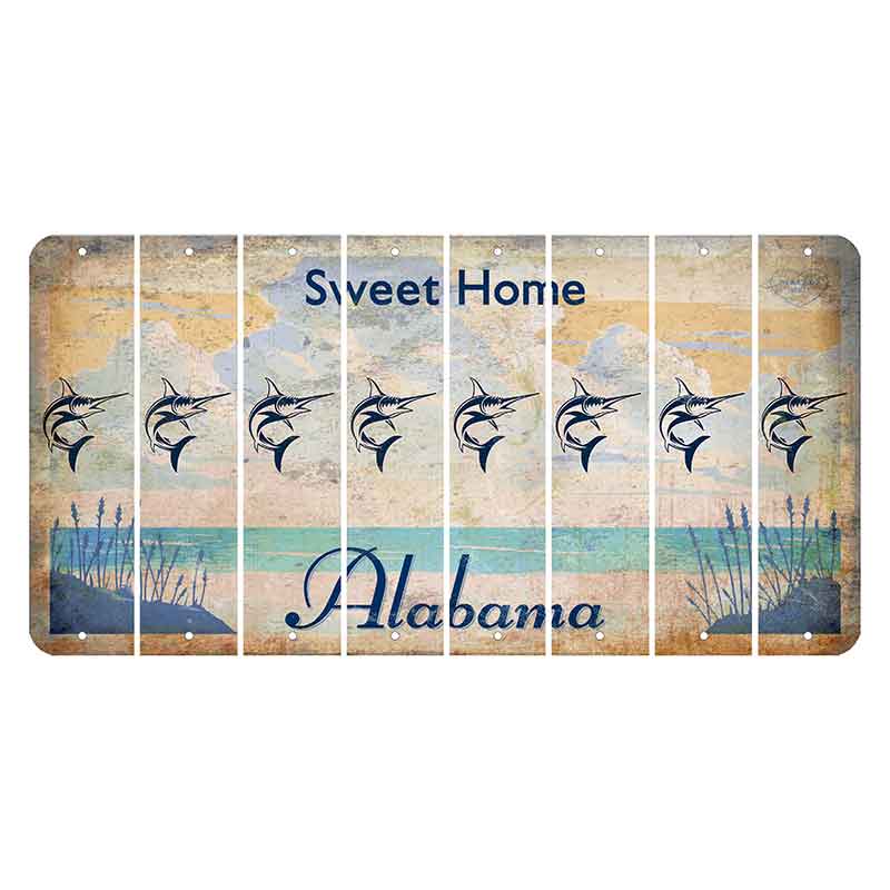 Sweet Home Alabama Cut License Plate Strips (Set of 8) Swordfish