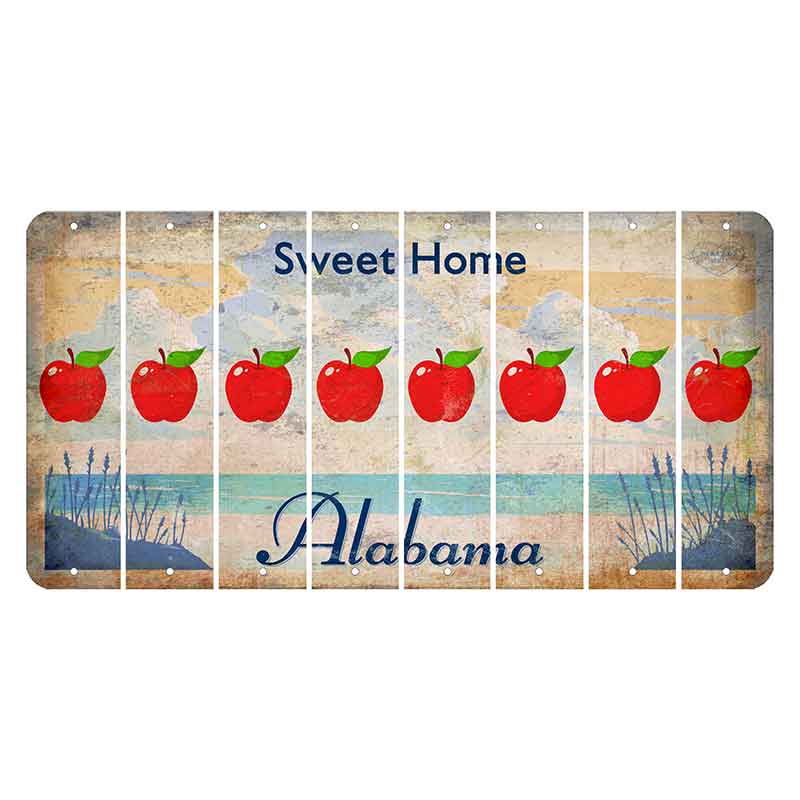 Sweet Home Alabama Cut License Plate Strips (Set of 8) Apple